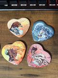 Night Warriors Souls Character Holographic Heart Buttons