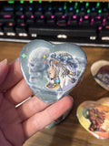 Night Warriors Souls Character Holographic Heart Buttons