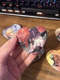 Night Warriors Souls Character Holographic Heart Buttons