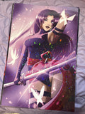 Purple Energy Hero **Holographic** Poster