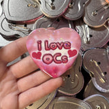 I Love OCs Holographic Heart Button