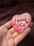 I Love OCs Holographic Heart Button