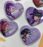 Purple Demon Hunter Holographic Heart Buttons