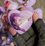 Purple Demon Hunter Holographic Heart Buttons