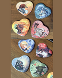 Night Warriors Souls Character Holographic Heart Buttons
